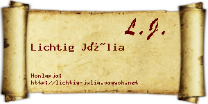 Lichtig Júlia névjegykártya